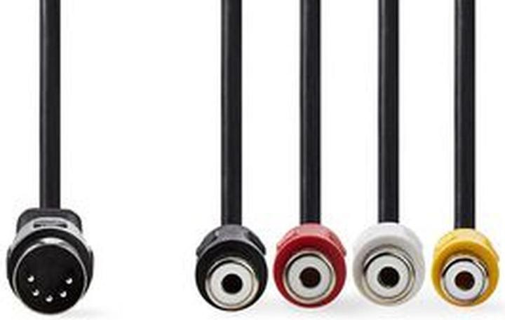 Produktbild Nedis DIN-Audio-Kabel DIN 5-Pin Stecker 4X RCA Buchse Vernickelt 0.20 m rund PVC Schwarz Umschlag 0. (0.20 m)