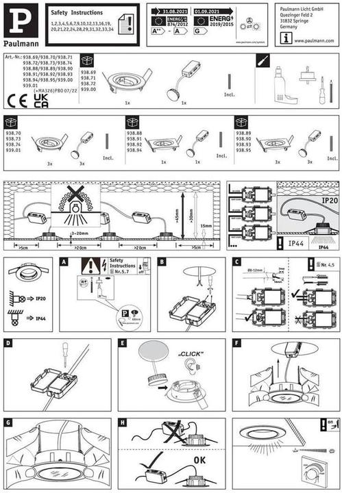 Image du produit Paulmann Kit d'éclairage encastré Nova Plus (470 lm)