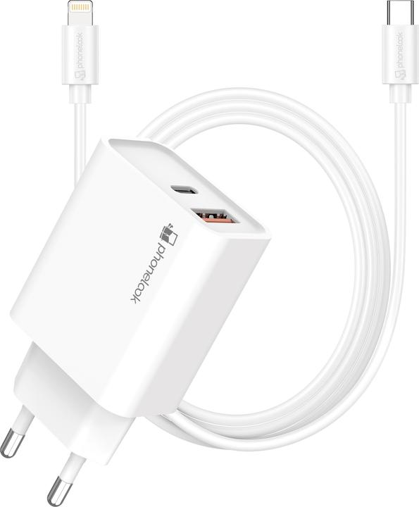 PhoneLook 25W USB-C/USB-A Ladepack mit 1 m USB-C auf Lightning Ladekabel (25 W, 2 ports)