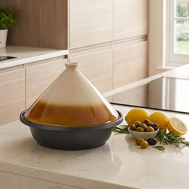 Actual product image alpina Tajine pan Induction (Tajine pot, Cast iron, Ceramic, 30 x 25 cm)
