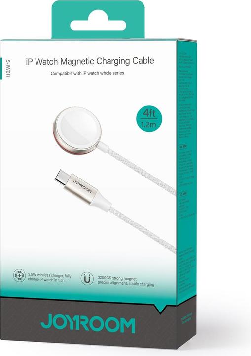 Image du produit Joyroom Câble avec chargeur inductif pour Apple Watch 1,2m blanc (S-IW011)