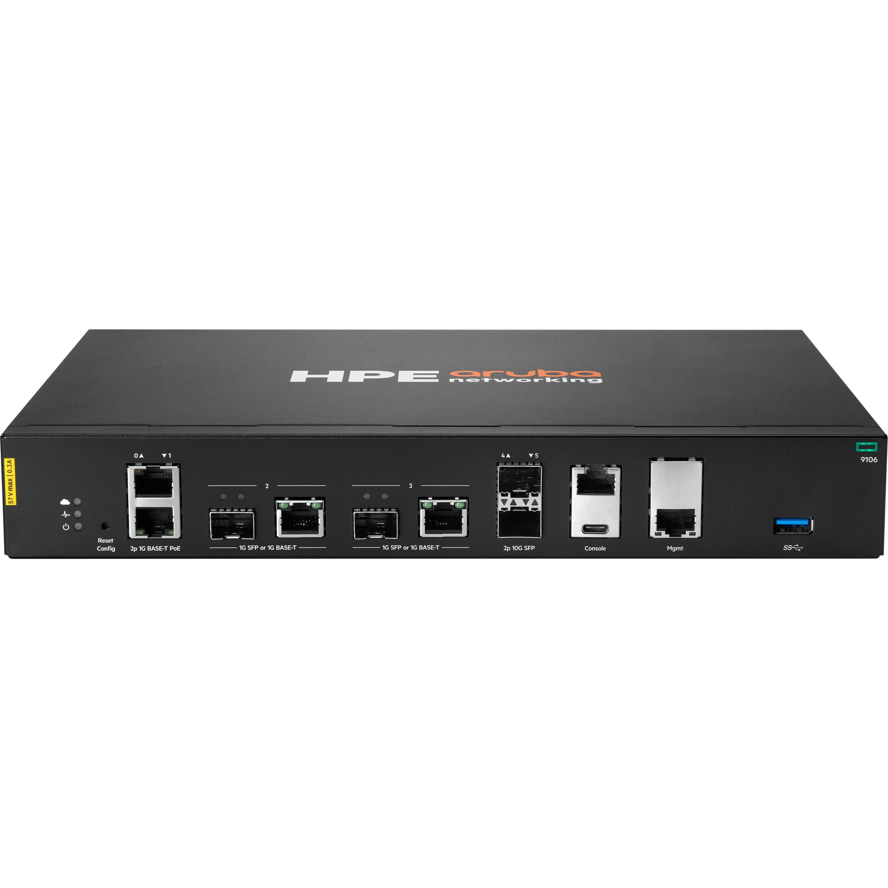Hpe Aruba Networking 9106 Rw 2X Sfp+ 2X Combo 2X Poe Hybrid Gateway, Access Point