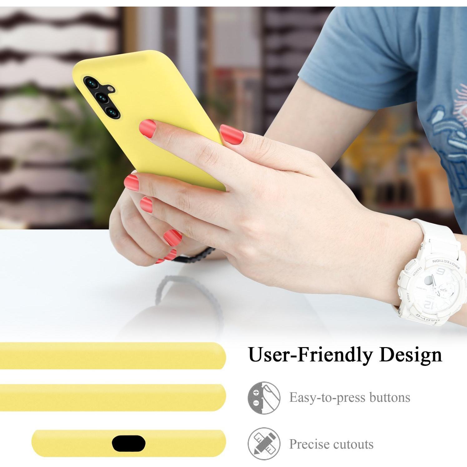 Thumbnail - Cadorabo TPU Liquid Silicone Case Hülle (Samsung Galaxy A13 5G), Smartphone Hülle, Gelb