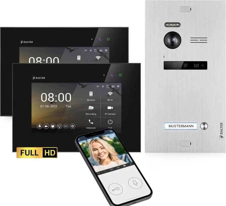 Produktbild Balter EVO-HD Video-Türsprechanlage mit Touchscreen & Weitwinkelkamera