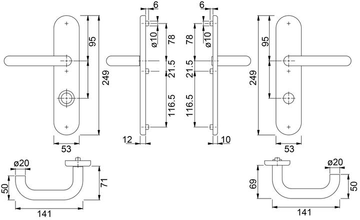 Actual product image Hoppe Protective door handle sets (Door handle)