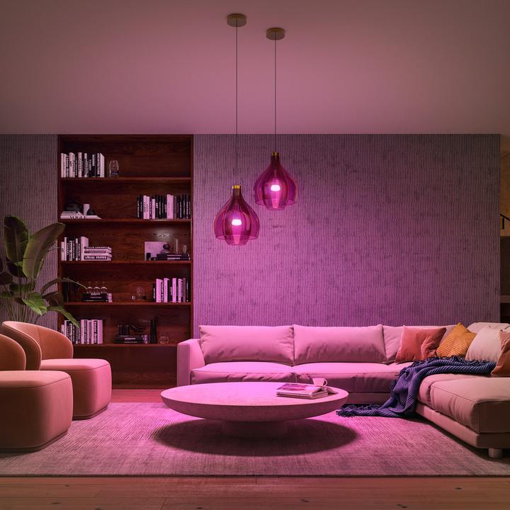 Actual product image Philips Hue Starter Kit Bridge Pro + LED White & Color Ambiance (E27, 8.10 W, 1100 lm, 2 x, D)