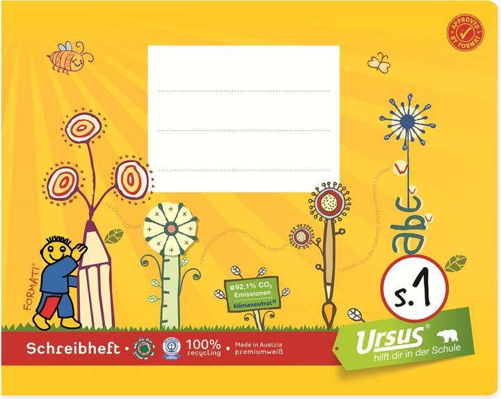 Produktbild Ursus Schulheft S.1 E5 quer, Liniert, Gelb (A5, Liniert)