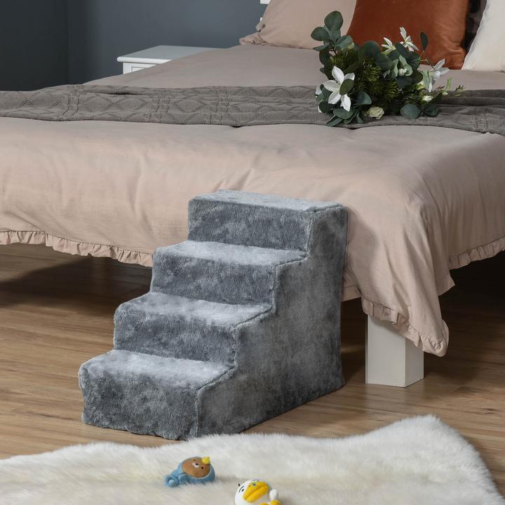 Actual product image PawHut Pet stairs with removable cover (Cat, Dog, Foldable, Washable)