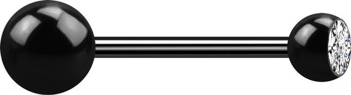 Immagine prodotto Star Piercing Micro bilanciere nero con palla e sfere in cristallo argento (senza ottone, Acciaio chirurgico 316L)