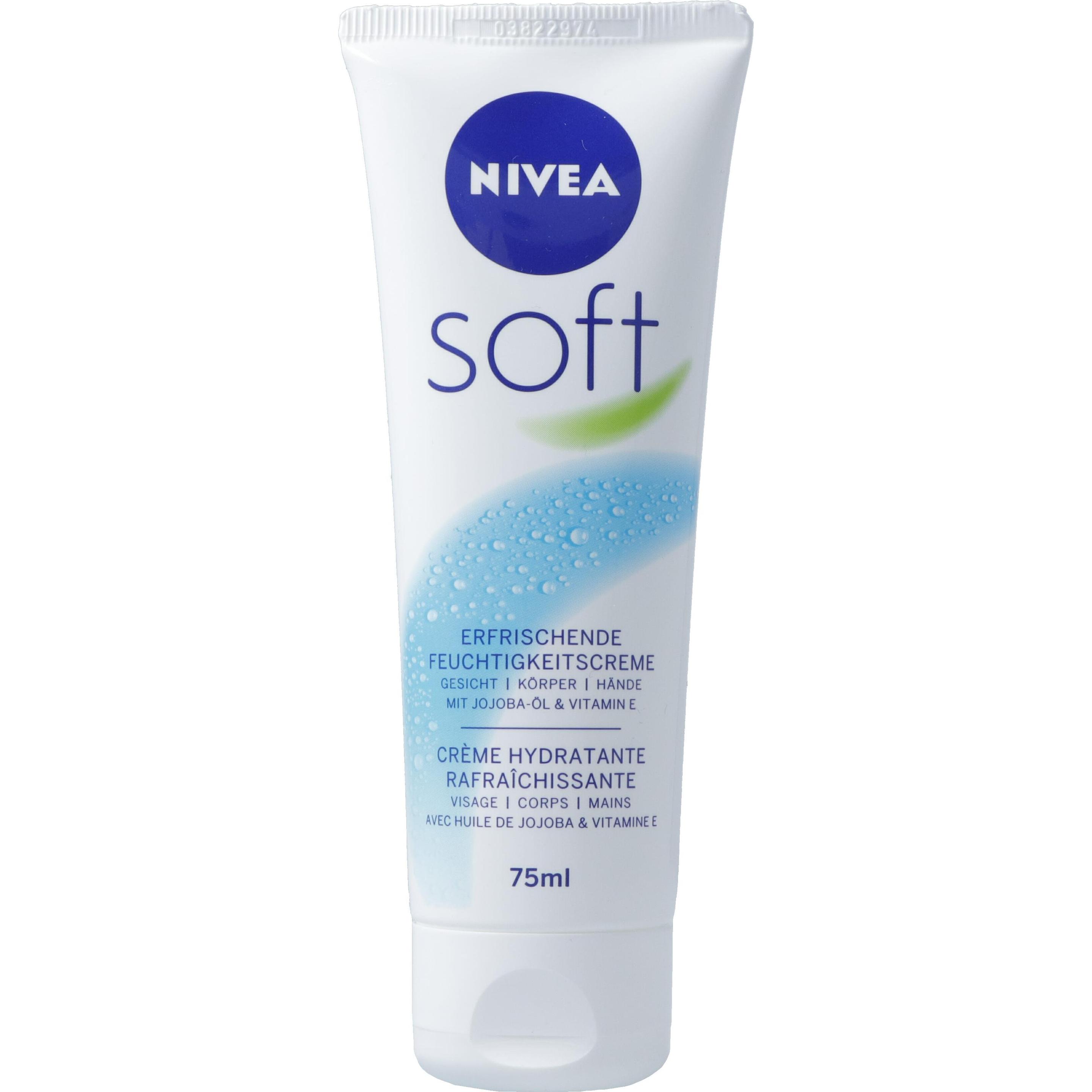 NIVEA, Bodylotion, Soft erfrischende Feuchtigkeitscreme Tube (Körpercreme, 75 ml)
