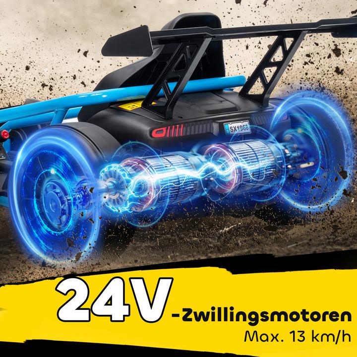 Actual product image Aiyaplay Kinder Elektro Gokart Kunststoff, Metall Blau
