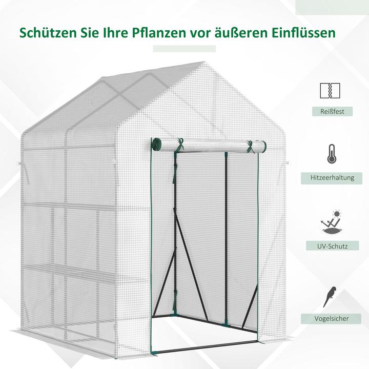 Produktbild Outsunny Foliengewächshaus mit Blumenregale
