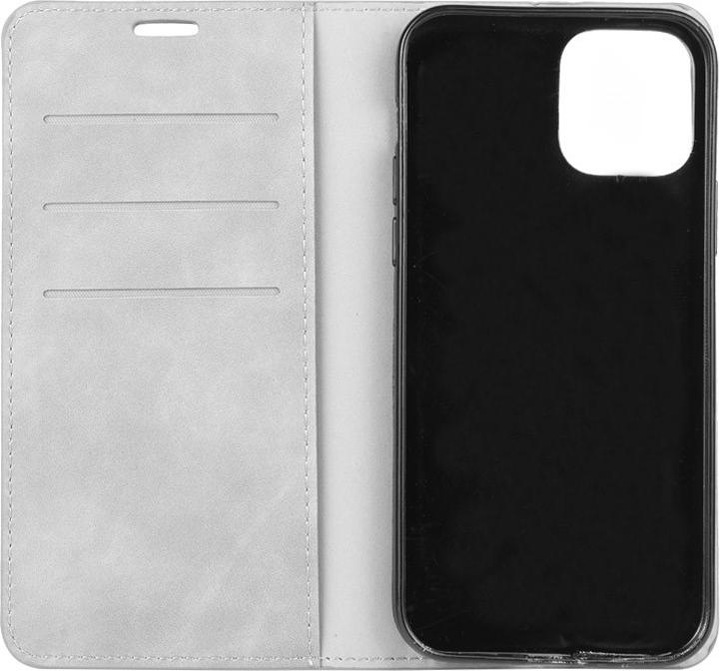 Produktbild Cover-Discount iPhone 12 / 12 Pro - Seidige Stand Flip Case Hülle grau (Apple iPhone 12, Apple iPhone 12 Pro)