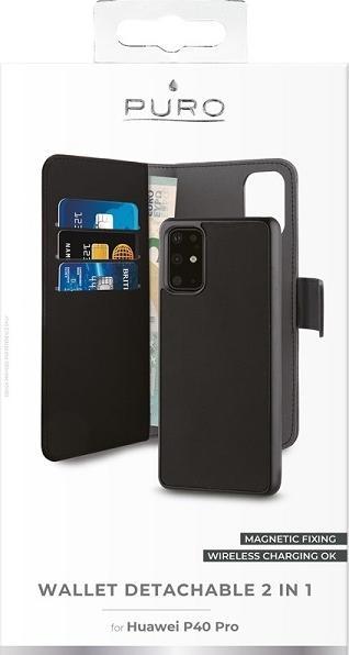 Actual product image Puro Wallet - case for Huawei P40 Pro, black (Huawei P40 Pro)