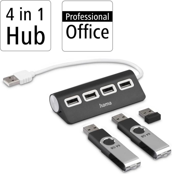 Produktbild Hama USB-A-Hub (USB-A, 4 Ports)