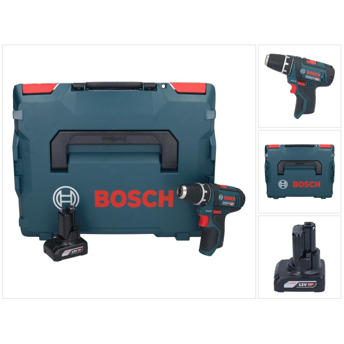 Bosch Professional, Bohrmaschine + Akkuschrauber, Bosch GSR 12V-15 Akku Bohrschrauber 12V 30Nm + 1x Akku 6,0Ah + L-Boxx ...