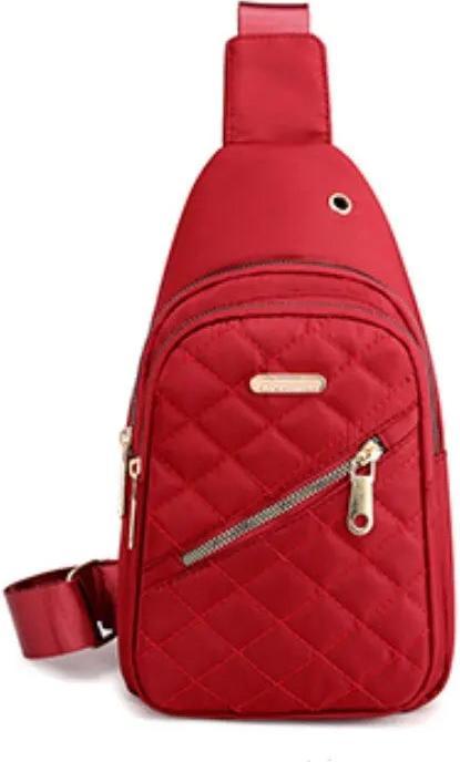 Image du produit Only-Bags.Store Sac de poitrine de grande capacité en tissu oxford brodé multicouche simple pour les loisirs en