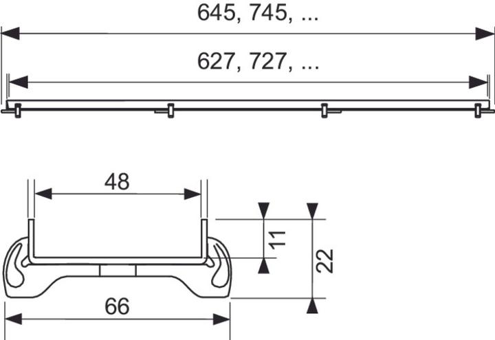 Produktbild TECE Drainline Fliesenmulde "plate", Edelstahl (900 mm)