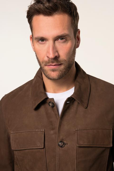 Immagine prodotto JP1880 Giacca in pelle nabuk d'agnello con collo da camicia, fino alla tg. 7XL (XL)