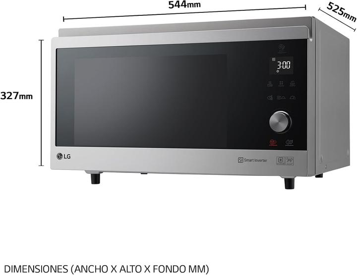Actual product image LG MJ3965ACS microwave oven Flat surface Microwave with grill 39 L 1350 W Stainless steel