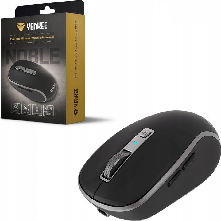 Actual product image Yenkee Dual WiFi+Bluetooth Wireless Maus, wiederaufladbar, 5 Tasten (Wireless)