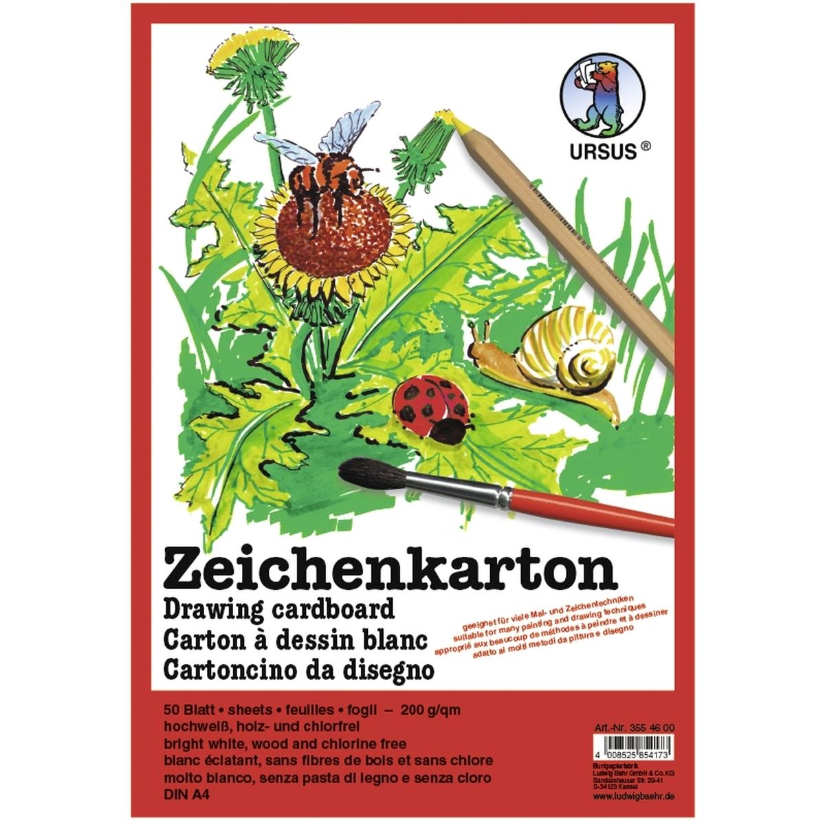 Ursus, Bastelpapier, Zeichenkarton 200g/qm A4 VE=25 Bogen (200 g/m², 1 x)