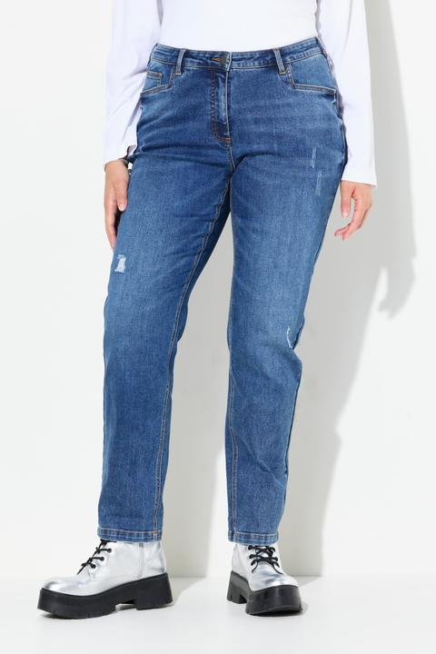 Immagine prodotto Ulla Popken Boyfriend jeans con effetto sdrucito, taglio della gamba ampio e cintura comoda (62)