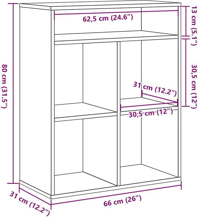 Immagine prodotto vidaXL Bücherschrank (66 x 31 x 80 cm)