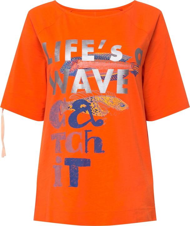 Produktbild Laurasøn T-Shirt, Schrift-Print, Halbarm mit Raffung, OEKO-TEX MIG (L)