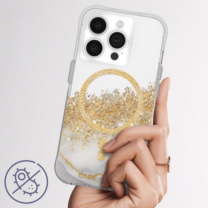 Actual product image Case-Mate Karat MagSafe - Case iPhone 15 Pro zdobione złotem (Marble) (Apple iPhone 15 Pro)