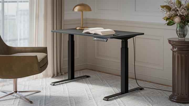 Actual product image Cama Desk with electric height adjustment MOON 121x67x72-120 black/anthracite (121 x 67 x 72 cm)