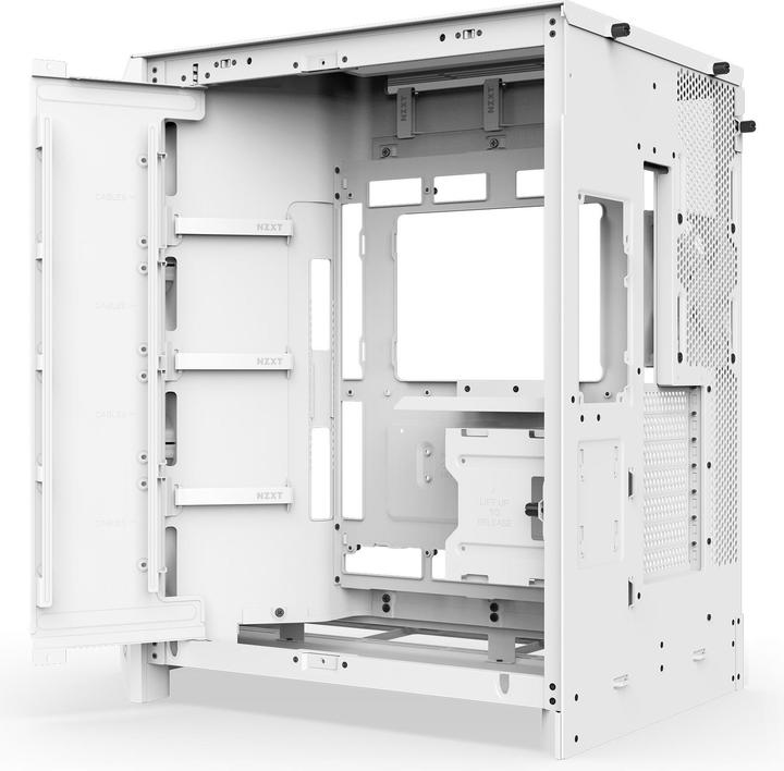 Productafbeelding NZXT H9 Flow (2025) All White Midi Tower ATX Gaming Gehäuse weiss mit Glasfenster (ATX, Mini-ITX, mATX)