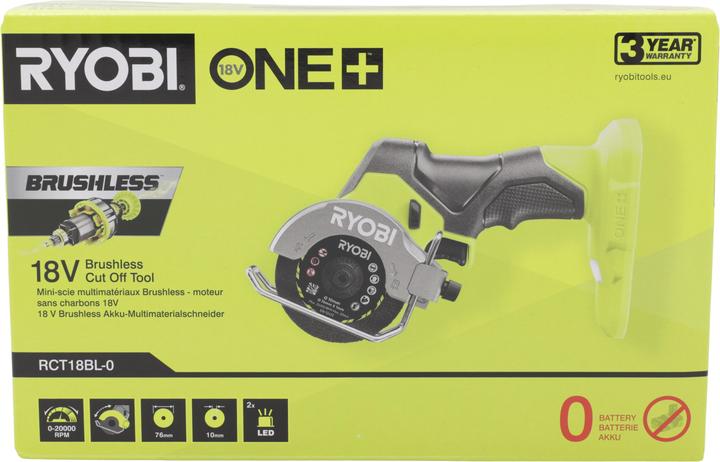 Actual product image Ryobi 18 V ONE+ Brushless Akku-Trennschleifer, RCT18BL-0 (76 mm)