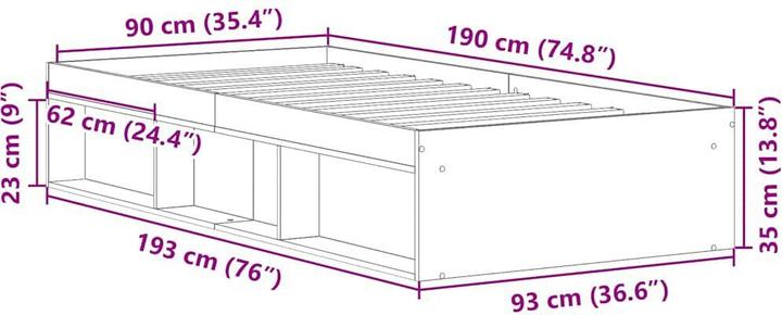 Image du produit vidaXL Bettgestell (90 x 190 cm)