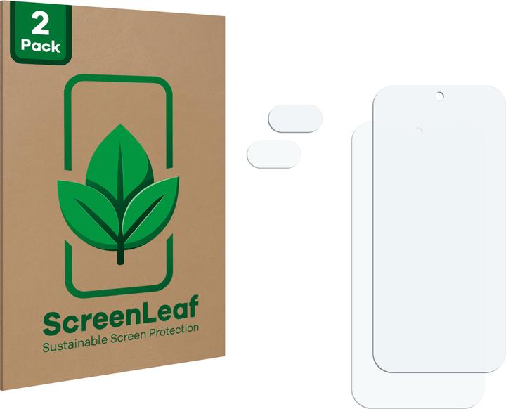 Produktbild ScreenLeaf Schutzfolie nachhaltiger Displayschutz Displayschutzfolie Folie Klar Transparent (2 Stück, Google Pixel 8a)