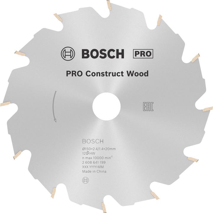 Produktbild Bosch Professional Zubehör PRO Construct Wood Kreissägeblatt, 150 x 2,4 x 20 mm