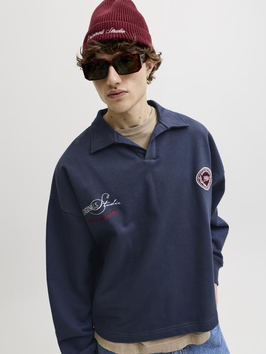 Produktbild Jack & Jones Jorsavona Sweat Split Neck Badge Ls Polo (M)