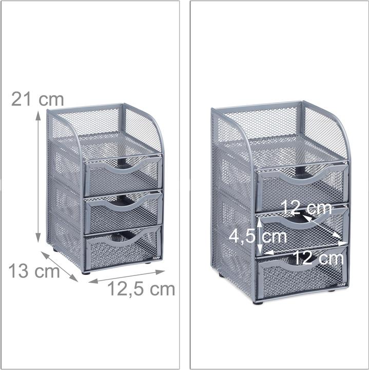 Image du produit Relaxdays Organiseur de bureau 3 tiroirs