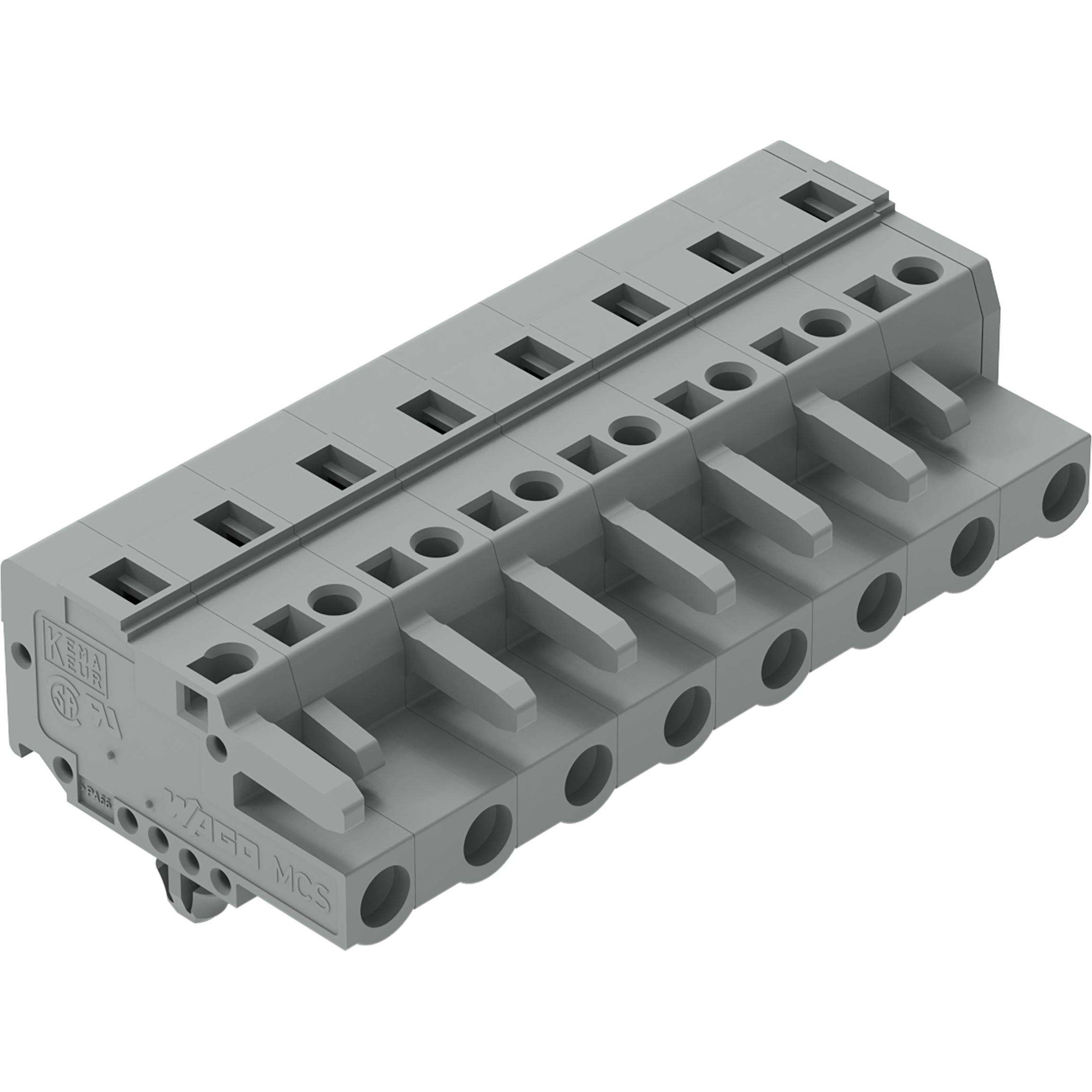 Wago Connettore multipoint femmina a 1 filo, Cavo + Spina elettrica, Grigio