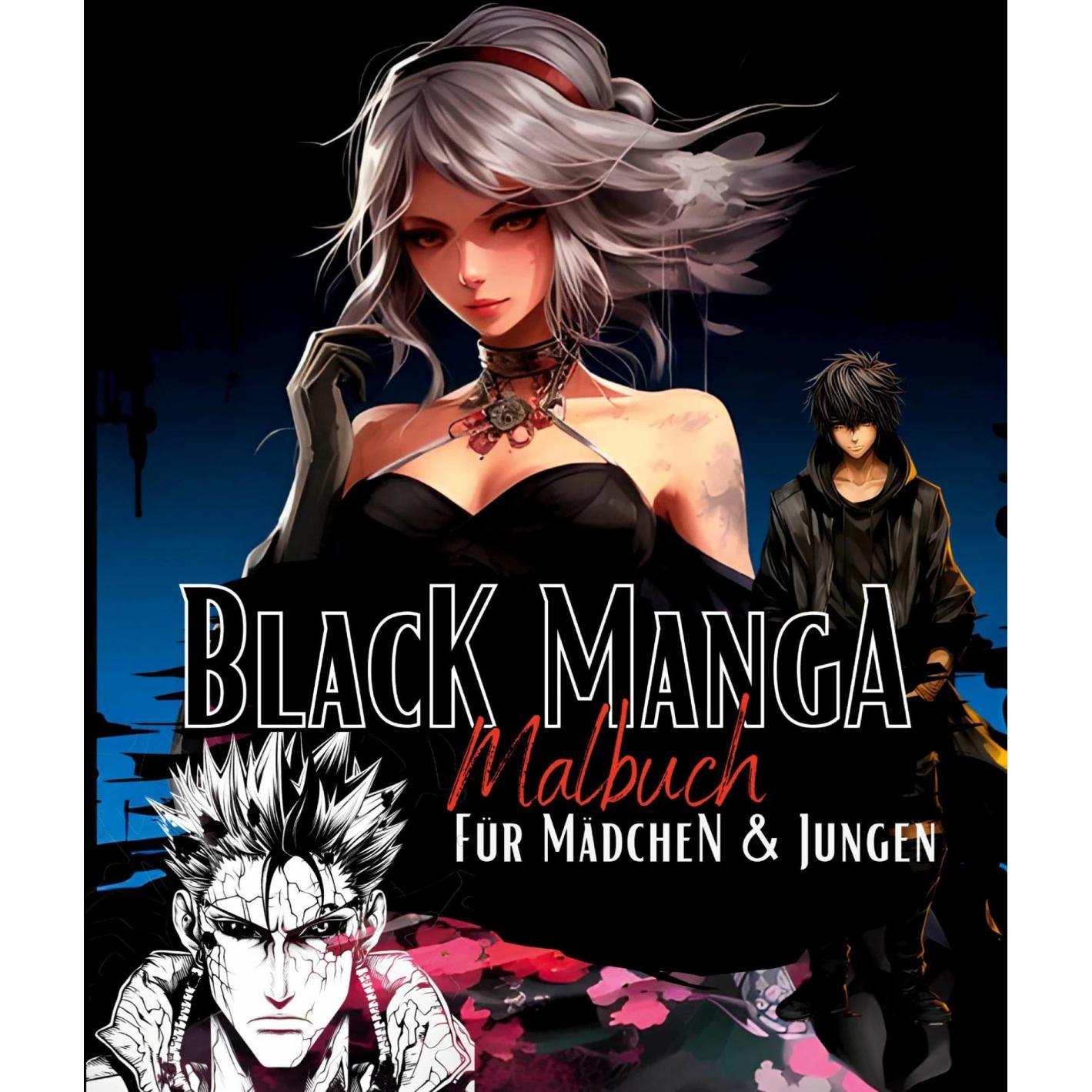 Tredition Black Manga Malbuch