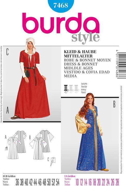 Produktbild Schnittmuster Kleid + Haube Mittelalter