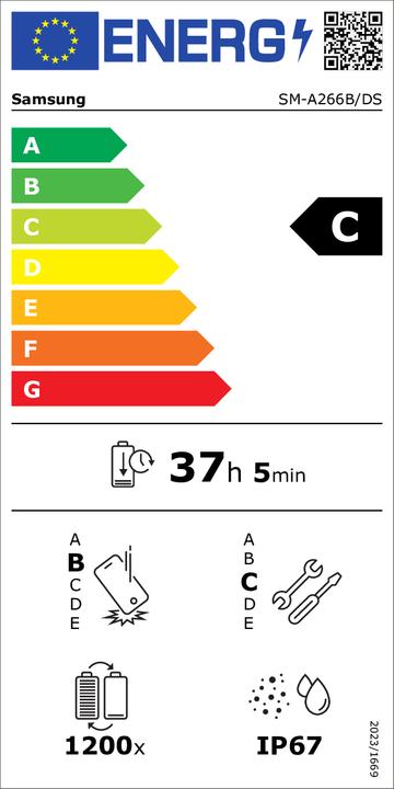 Label énergétique Samsung Galaxy A26 (256 Go, Mint, 6.70", Double SIM, 5G)