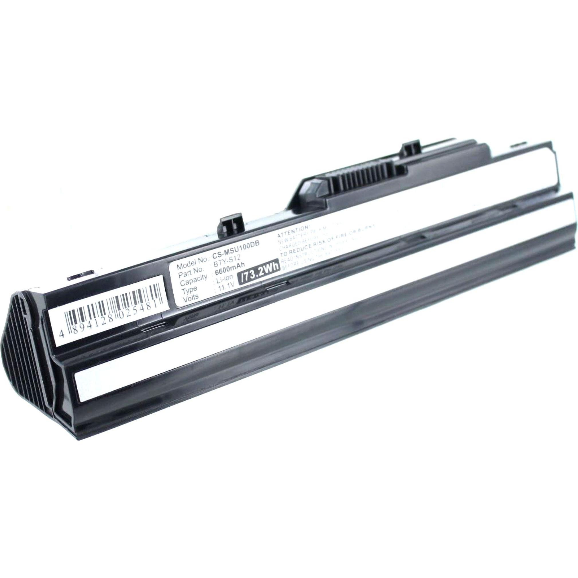 AGI Akku kompatibel mit Medion E1210 MD96910 BTY-S11 BTY-S12 (6600 mAh), Notebook Akku, Schwarz
