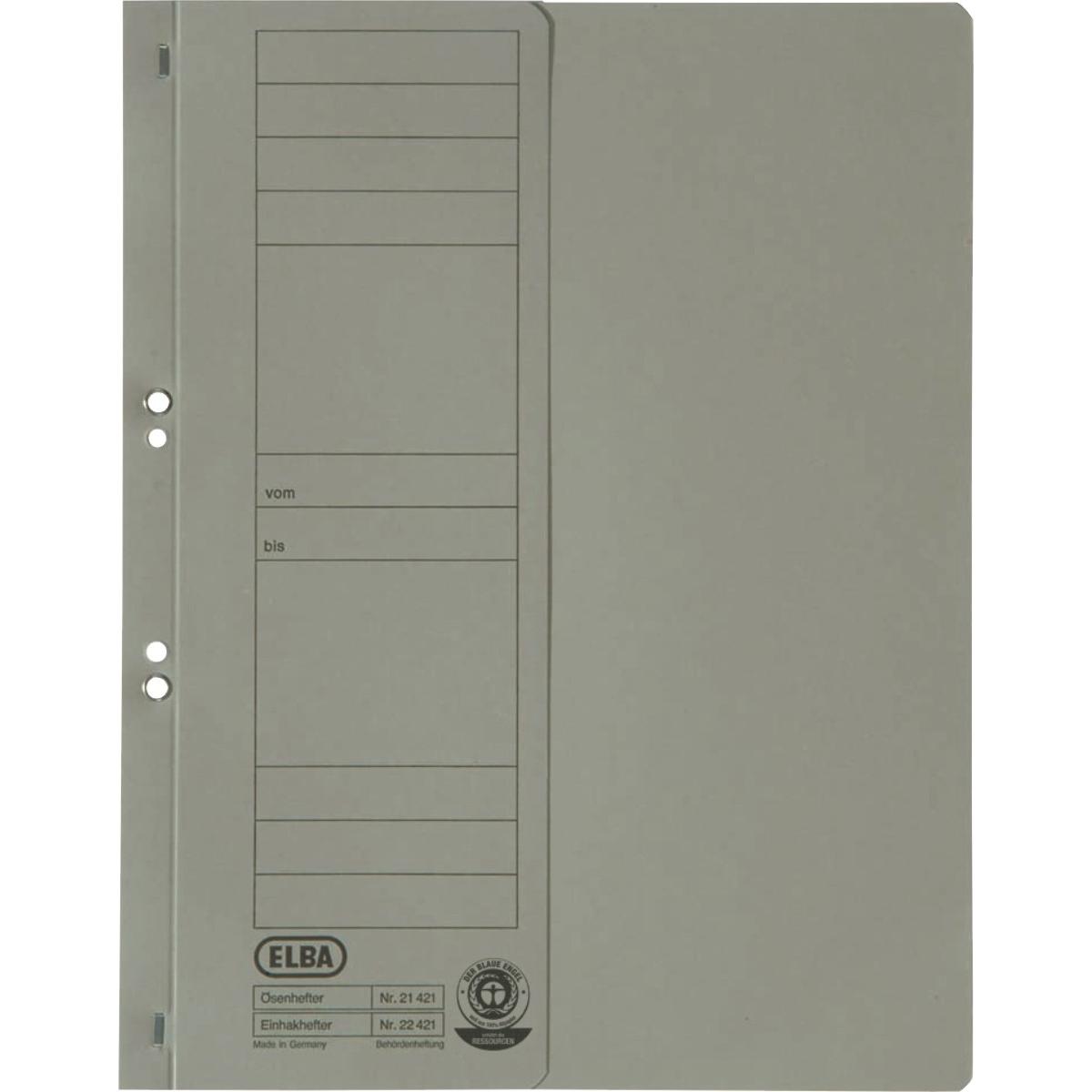 Thumbnail - Elba, Mappe, Ösenhefter aus Karton, grau, Amtsheftung halber Vorderdeckel, gepackt zu 50 Stück (21421 grau) (A4, 50 x)