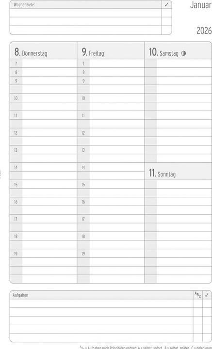 Produktbild Chronoplan CHRONOPLA Chronobook Black&White 2026 50926Z.26 1W/2S schwarz SC A5 (A5, Deutsch)