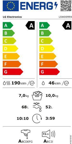 Energie-Label LG LSWD099X 10/7kg