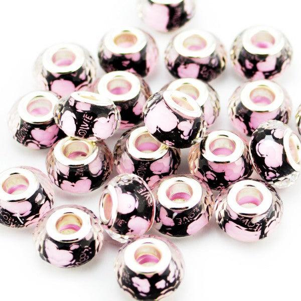 Produktbild Hermex LOVE Bead versilbert 925 - Silbrig Rosa (925er Silber, Acrylglas)