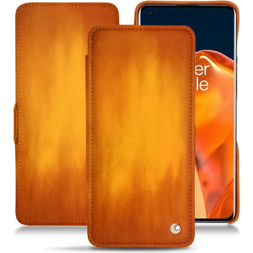 Noreve Lederschutzhülle horizontal (OnePlus 9 Pro), Smartphone Hülle, Orange