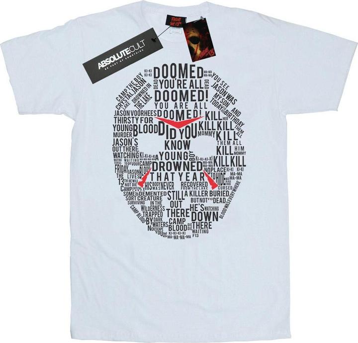 Immagine prodotto Absolute Cult Jason Text Mask Maglietta Uomo (M)