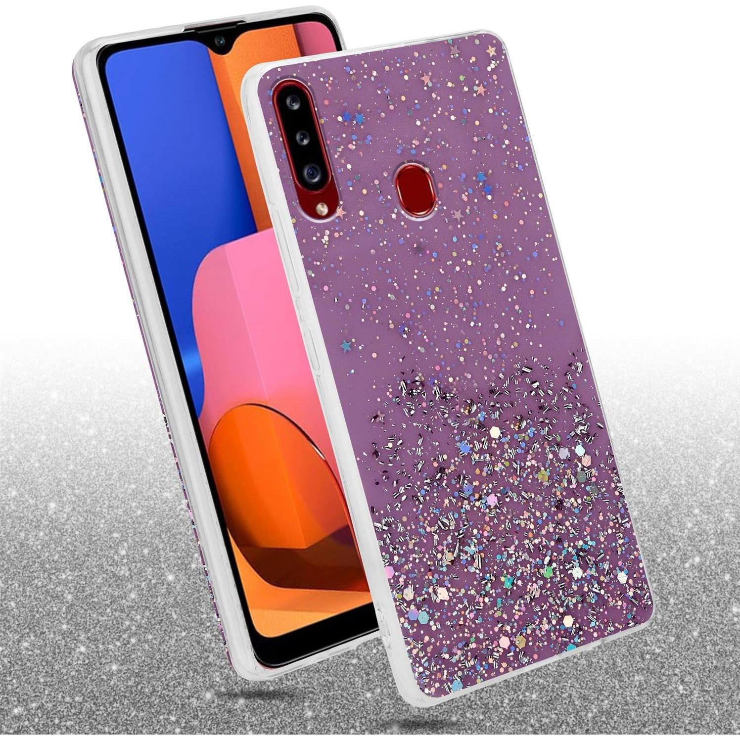 Thumbnail - Cadorabo TPU Cover funkelnder Glitter (Samsung Galaxy A20s), Smartphone Hülle, Violett